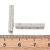 Brass Micro Pave Clear Cubic Zirconia Rectangle Spacer Bars CU-H003-02P-2