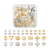 56Pcs 14 Style 201 Stainless Steel Stud Earring Findings with Hole and 304 Stainless Steel Pins and Ear Nuts DIY-SW0001-11-23