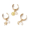 304 Stainless Steel and Alloy Pendants Cuff Rings for Women RJEW-JR00987-2