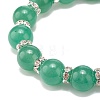 Natural Green Aventurine Beaded Stretch Bracelet BJEW-JB08483-01-4