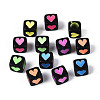 Fluorescent Color Plastic Cube Beads KY-T041-24M-1