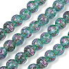 1 Strand Handmade Glod Sand Lampwork Beads Strands LAMP-PA0001-77A-1