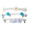 3Pcs 3 Colors Acrylic Charms Bracelets Sets for Women BJEW-TA00577-03-2