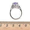 925 Sterling Silver Micro Pave Cubic Zirconia Finger Rings RJEW-B134-01A-04-5