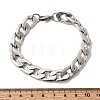 201 Stainless Steel Cuban Link Chains Bracelets for Women Men STAS-T077-19A-01P-5