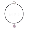 Flower Glass Seed Beads & Acrylic Pendant Necklaces NJEW-MZ00044-03-4