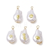 ABS Plastic Imitation Pearl Pendants PALLOY-JF02601-01-1