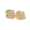 Brass Micro Pave Clear Cubic Zirconia Charms KK-E098-09G-2