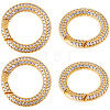4Pcs Brass Micro Pave Cubic Zirconia Spring Gate Rings KK-SC0007-73-7