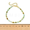 Teardrop Natural Chalcedony & Brass Beaded Bracelets for Women BJEW-JB13960-01-4