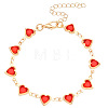 Brass Heart Link Bracelets WH-WGA7DD3-01-5
