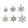 Mixed Vintage Tibetan Style Alloy Snowflake Pendants TIBEP-X0017-AS-RS-1