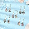 Natural Freshwater Shell & Paua Shell 304 Stainless Steel Dangle Earrings for Women EJEW-JE07503-1