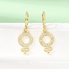 Brass Micro Pave Cubic Zirconia Leverback Dangle Earrings KK-CBA04DC-03G-3