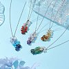 Gradient Color Mixed Gemstone Chip Pendant Necklaces NJEW-JN05042-2