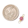 Natural Mixed Stone Faceted Cube Connector Charms PALLOY-JF05037-2