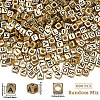 880Pcs Antique Golden Plated Large Hole Acrylic Letter European Beads PACR-PA0001-22-2