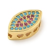 Brass Micro Pave Colorful Cubic Zirconia Beads KK-G493-09G-2