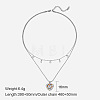304 Stainless Steel with Cubic Zirconia Double Layer Necklaces FS-WG7985A-13-1
