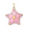 Dyed Natural Yellow Jade Star Pendants PALLOY-JF03116-05-1