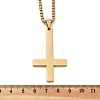 304 Stainless Steel Inverted Cross Pendant Box Chain Necklaces NJEW-NH0001-07G-4