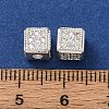 Brass Clear Cubic Zirconia Beads KK-L272-04S-3