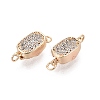 Brass Micro Pave Clear Cubic Zirconia Box Clasps KK-Q074-04G-1
