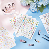 Globleland 10 Sheets 10 Style Paper Nail Art Stickers Decals DIY-GL0006-05-5