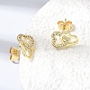 Brass Micro Pave Cubic Zirconia Stud Earrings KK-CBA5B62-01A-G-2