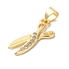 Rack Plating Brass & Cubic Zirconia Pendants KK-L216-066G-2