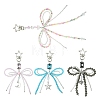 Alloy Glass Chip Pendant Decoration HJEW-FZ00040-3