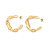304 Stainless Steel Twist C-Shaped Stud Earrings EJEW-A139-01G-4