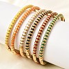 304 Stainless Steel Enamel Bangles for Women BJEW-D408-37G-1