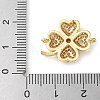 Brass Micro Pave Clear Cubic Zirconia Connector Charms KK-C086-04G-3