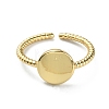 Brass Flat Round Open Cuff Ring RJEW-WH0004-25G-2
