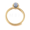 Double Pointed Hexagonal Prism Natural Blue Aventurine Adjustable Rings for Women RJEW-G327-01G-07-3