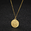 Stylish Stainless Steel Flat Round Coin Pendant Necklaces for Women Daily Wear JJ2205-2-1