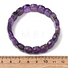 Natural Amethyst Beaded Stretch Bracelets for Unisex G-K303-01E-5
