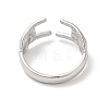 304 Stainless Steel Hands Open Cuff Rings for Women RJEW-L107-002P-3