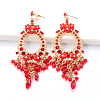 Oval Alloy Rhinestone Chandelier Earrings FS-WG8D144-01-3