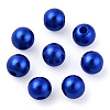Spray Painted ABS Plastic Imitation Pearl Beads OACR-T015-05A-06-3