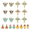  20Pcs 10 Styles Light Gold Plated Alloy Enamel Pendants ENAM-TA0001-75-8