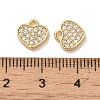 Brass Micro Pave Clear Cubic Zirconia Charms KK-E098-09G-3