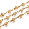 5M 304 Stainless Steel Rose Flower Link Chains CHS-T071-46G-1