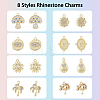 48Pcs 8 Styles Rack Plating Alloy Charms FIND-DC0002-78-4