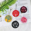 Flat Round with Tree of Life Pendant Silicone Molds DIY-L071-04-7