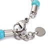 Synthetic Turquoise & Synthetic Magnetic Hematite Anchor Beaded Bracelet BJEW-P339-01P-05-3