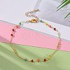 Faceted Glass Beaded Anklets AJEW-AN00379-6
