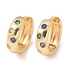 Brass Micro Pave Cubic Zirconia Hoop Earrings EJEW-H152-01A-G-4
