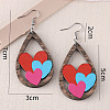 Valentine's Day Wood Dangle Earrings FS-WG2DDA3-04-4